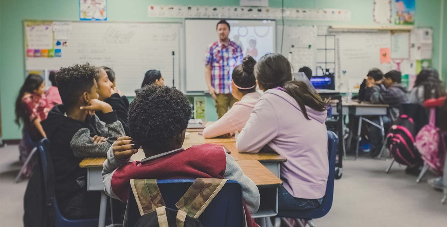 Students in a classroom.